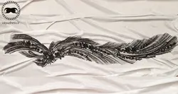 خرجکار پنل لباس مجلسی و شال مزونی - مشکی و بلند طرح پارمیس - وایو