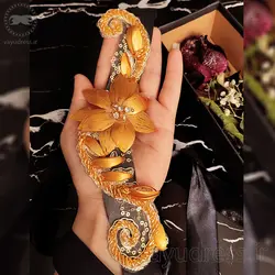 قیمت و خرید کمربند طلایی تزیینی لباس مجلسی و عروس جواهردوزی کد B01 - وایو