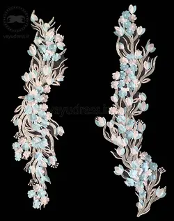 قیمت و خرید پنل لباس مجلسی جدید طرح گل برجسته کد P28 - وایو