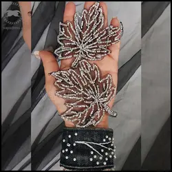 جفت اپلیکه برگ جواهردوزی - مدل چنار کد A16 - وایو