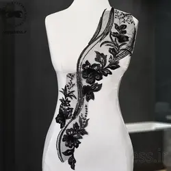 پنل لباس مجلسی مشکی - جواهر دوزی و گلدوزی - وایو