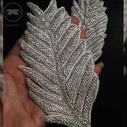 جفت اپلیکه جواهردوزی طرح برگ کد A02 - فروشگاه وایو