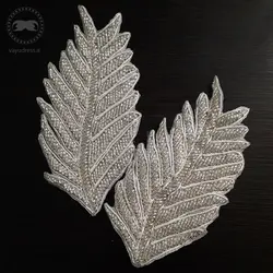 جفت اپلیکه جواهردوزی طرح برگ کد A02 - فروشگاه وایو