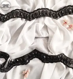 نوار حاشیه دوزی مشکی کار شده کد S07 - وایو