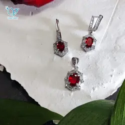 نیم ست نقره زنانه طرح جواهر پرنگین