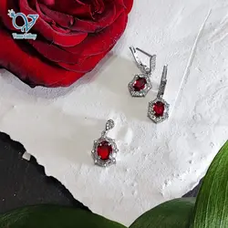 نیم ست نقره زنانه طرح جواهر پرنگین