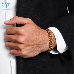 دستبند کارتیر مردانه استیل طلایی