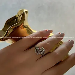انگشتر نقره زنانه طرح جواهر مدل گندم