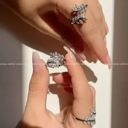 انگشتر نقره زنانه طرح جواهر مدل گندم