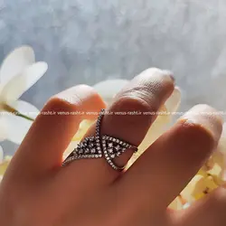 انگشتر نقره زنانه طرح جواهر ظریف