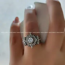 انگشتر نقره زنانه طرح  جواهر پرنگین