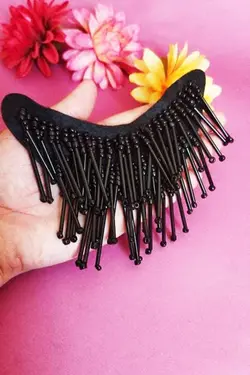 پنل سردوشی ملیله با منجوق درشت مشکی