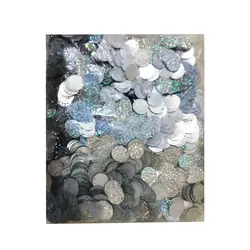 پولک  سکه ای نیم سانتیمتری اکریلی نقره ای