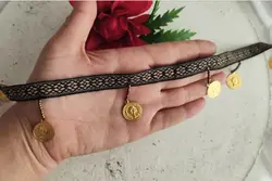 نوار سنتی سکه و منجوق طلایی
