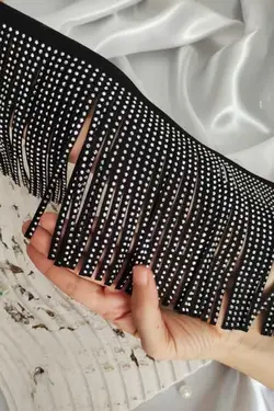 نوار مجلسی مخمل نگین دار ( 10 یاردی )