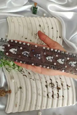 نوار گیپور  پولک مشکی هندی ( 10 یاردی )