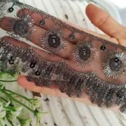 نوار گیپور پولک مشکی هندی پهن ( 10 یاردی )