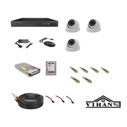 پکیج دوربین مدار بسته لایت با 3 عدد دوربین دام _ لایت LIGHT