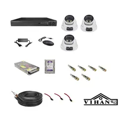 پکیج دوربین مدار بسته لایت با 3 عدد دوربین دام وارم لایت _ لایت LIGHT