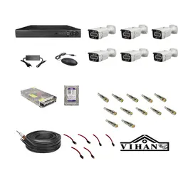 پکیج دوربین مدار بسته لایت با 6 عدد دوربین بالت وارم لایت _ لایت LIGHT