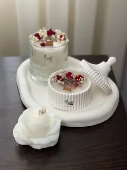 ست شات کریستال و بتنی همراه گل رز