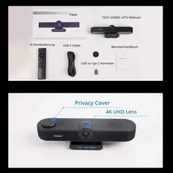 وب کم تنواو مدل 4K 4X Zoom Sony Sensor mic speaker Whit Control