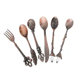 قاشق و چنگال چای خوری مدل Bronze بسته 6 عددی