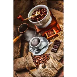 فرشینه آشپزخانه طرح قهوه و آسیاب قهوه