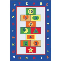 فرشینه اتاق کودک طرح بازی لی لی رنگ آبی