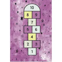 فرشینه اتاق کودک طرح بازی لی لی رنگ یاسی