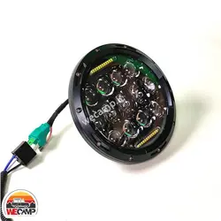 چراغ بلوری گرد 75 وات مشکی طرح جیپ light JEEP