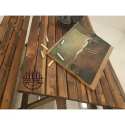 میز و نیمکت چوبی شش نفره کد 008