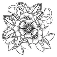 الگوی دایره ای گل برای طرح تاتو نقاشی حنا