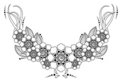 وکتور گل تزئینی برای تاتو حنا