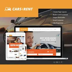 قالب خدمات اجاره خودرو و تاکسی وردپرس کارزفوررنت با پشتیبانی از راست چین | پوسته Cars4Rent