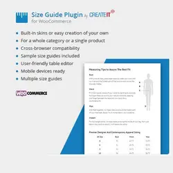 افزونه ایجاد جدول سایزبندی محصولات ووکامرس | WooCommerce Product Size Guide
