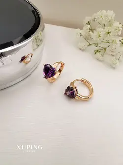 گوشواره قلب بنفش