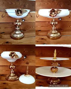 ست پذیرایی چهار تیکه فلزی با آبکاری فورتیکست پذیرایی4 تیکه