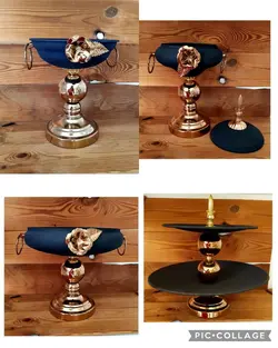 ست پذیرایی چهار تیکه مشکی طلایی و مشکی نقره ایست چهار تیکه