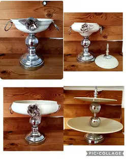 ست پذیرایی چهارتیکه با آبکاری فورتیک کرم طلایی و کرم نقرهست پذیرایی چهار تیکه