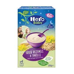 سرلاک مخصوص شب هرو بیبی Hero Baby Sütlü Rezeneli 8 Tahıllı هشت غله با رازیانه و شیر 200 گرم