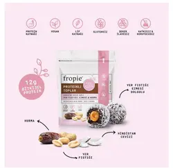 توپ های پروتئینی کره بادام زمینی و خرما با روکش نارگیل FROPIE