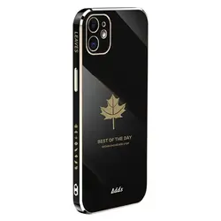 قاب الکتروپلیتینگ طرح برگ آیفون 12آیفونiPhone 12 Electroplating Case with Leaf logo