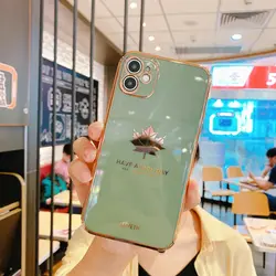 قاب الکتروپلیتینگ طرح برگ آیفون 12آیفونiPhone 12 Electroplating Case with Leaf logo