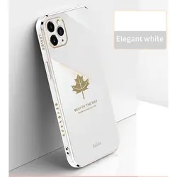 قاب الکتروپلیتینگ طرح برگ آیفون 12 پرومکسآیفونiPhone 12 Pro Max Electroplating Case with Leaf logo