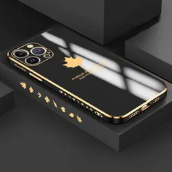 قاب الکتروپلیتینگ طرح برگ آیفون 12 پرومکسآیفونiPhone 12 Pro Max Electroplating Case with Leaf logo
