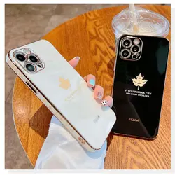 قاب الکتروپلیتینگ طرح برگ آیفون 12 پرومکسآیفونiPhone 12 Pro Max Electroplating Case with Leaf logo