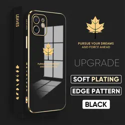 قاب الکتروپلیتینگ طرح برگ آیفون 11آیفونiPhone 11 Electroplating Case with Leaf logo