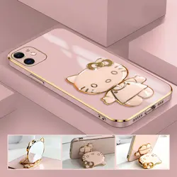 قاب الکتروپلیتینگ طرح هلو کیتی آیفون 11اپلiphone 11 Electroplating Case with Hello Kitty Holder