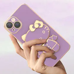 قاب الکتروپلیتینگ طرح هلو کیتی آیفون 11اپلiphone 11 Electroplating Case with Hello Kitty Holder